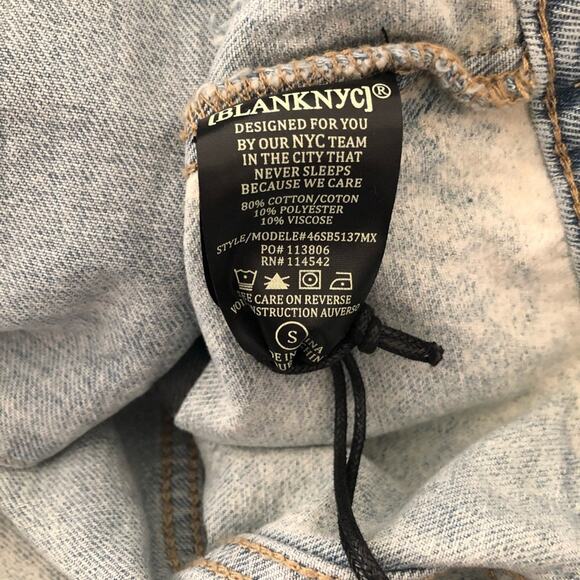 Blank NYC blue white distressed denim jacket - Picture 4 of 5